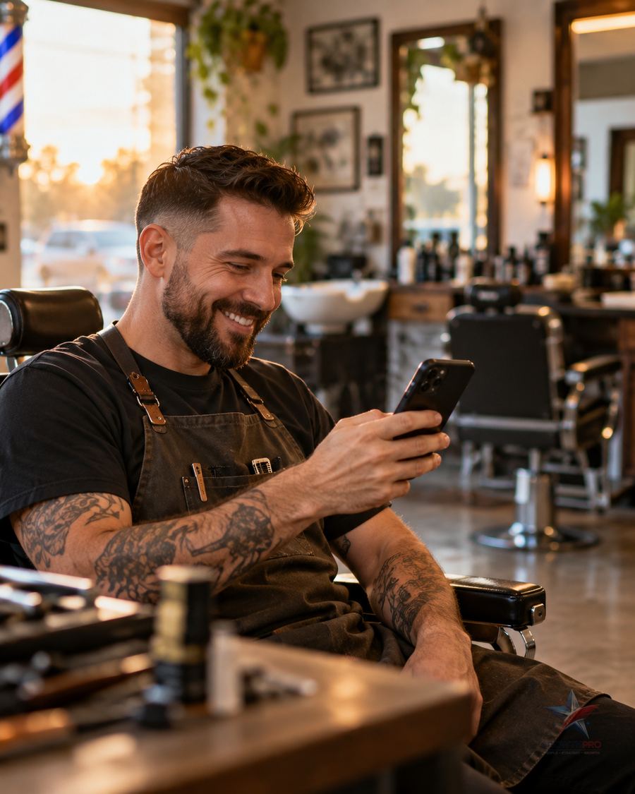 Barbero revisando nuevos comentarios